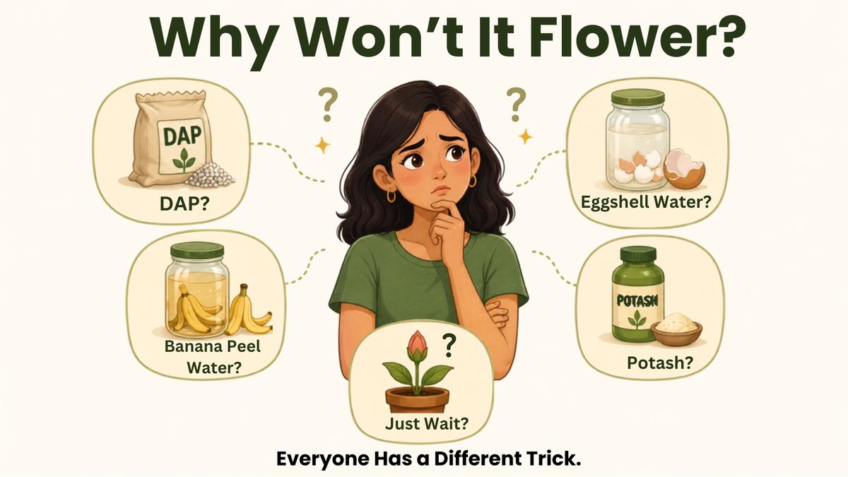 All leaves, no flowers?