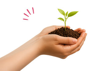 Plant a seed cradling hands