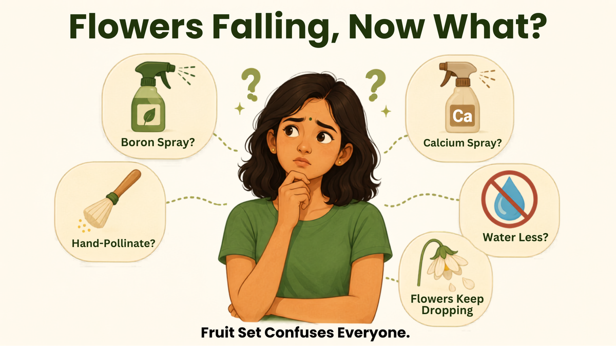 Flowers drop before vegetables form?