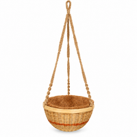 Trellis Bliss 10″ Bamboo Hanging Planter (Jute Rope Hanger)