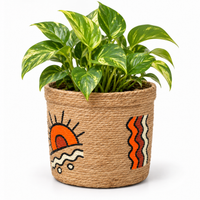 Trellis Bliss 4" Hand-Painted Jute Succulent Planter
